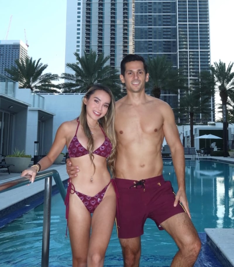 Nina Coates and her husband.