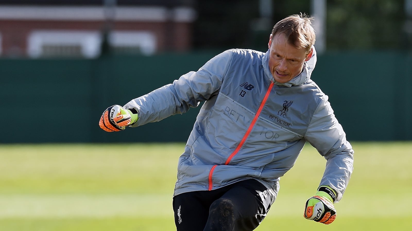Alex Manninger of Liverpool during a training session at Melwood Training Ground on March 7, 2017 in Liverpool, England.