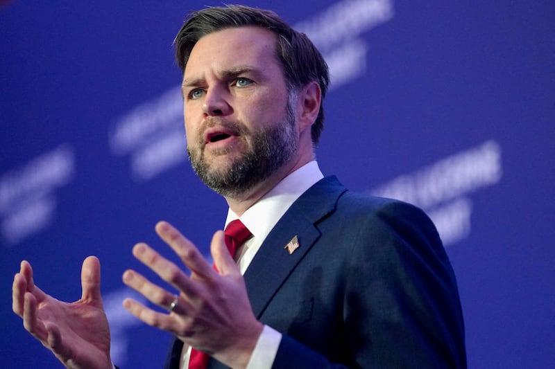 U.S. Vice President JD Vance speaks to members of the media, after the U.S. and Iran held high-level talks at the Lake Lucerne Summit, at Buergenstock Resort Lake Lucerne near Stansstad, Switzerland, June 22, 2026.