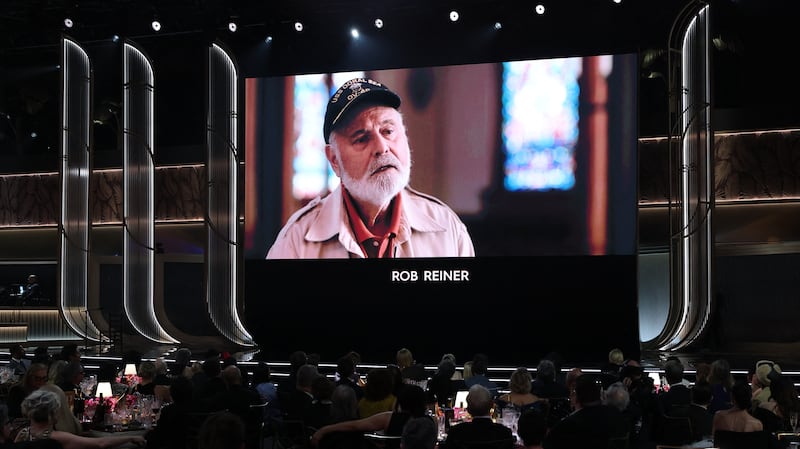 A picture of Rob Reiner during the In Memoriam segment at Actor Awards, in Los Angeles, California, U.S., March 1, 2026.