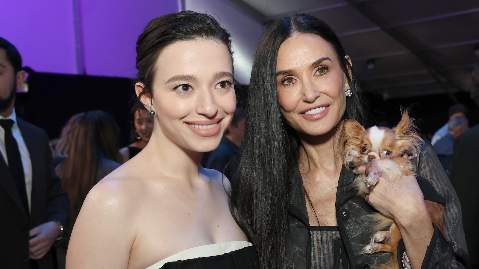(L-R) Mikey Madison and Demi Moore attend the 2025 Film Independent Spirit Awards on February 22, 2025 in Santa Monica, California.