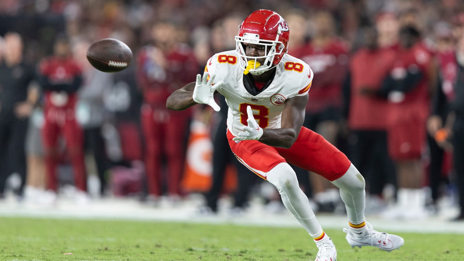 Justyn Ross #8 of the Kansas City Chiefs