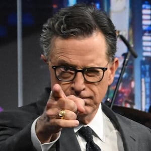 The Late Show with Stephen Colbert during Thursday’s September 11, 2025 show. Photo: Scott Kowalchyk ©2025 CBS Broadcasting Inc. All Rights Reserved.