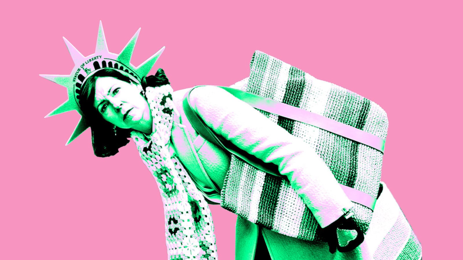 A photo illustration of Carrie Preston