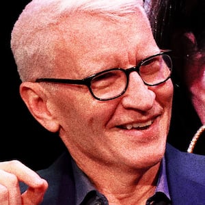 Illo illustration of Anderson Cooper and Bari Weiss