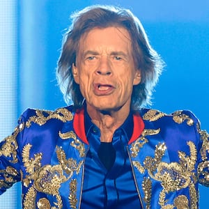 LAS VEGAS, NEVADA - NOVEMBER 06:  Singer Mick Jagger of The Rolling Stones performs during a stop of the band's No Filter tour at Allegiant Stadium on November 6, 2021 in Las Vegas, Nevada.  (Photo by Ethan Miller/Getty Images)
