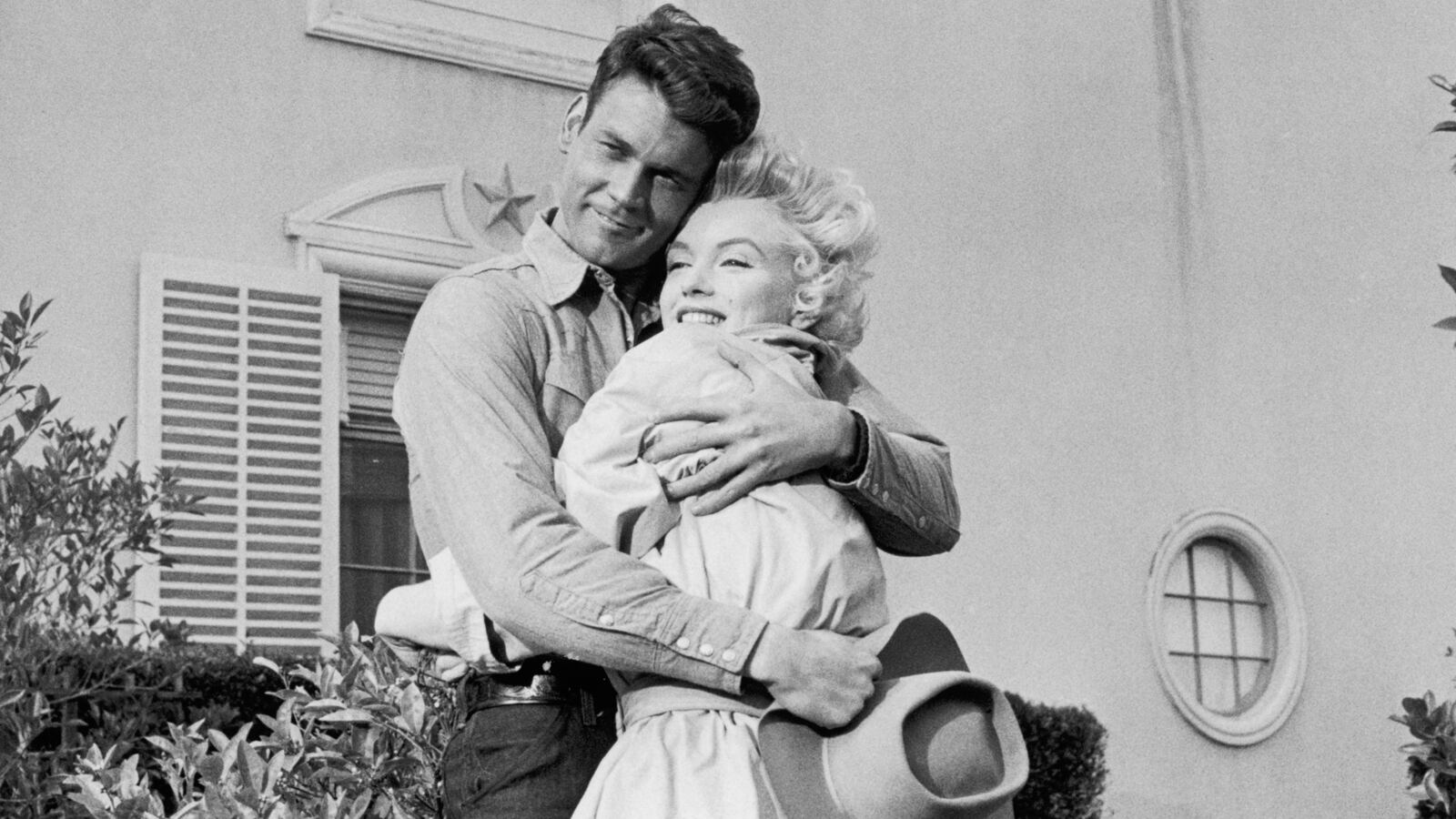 Don Murray and Marilyn Monroe on the set of director Joshua Logan's film, Bus Stop