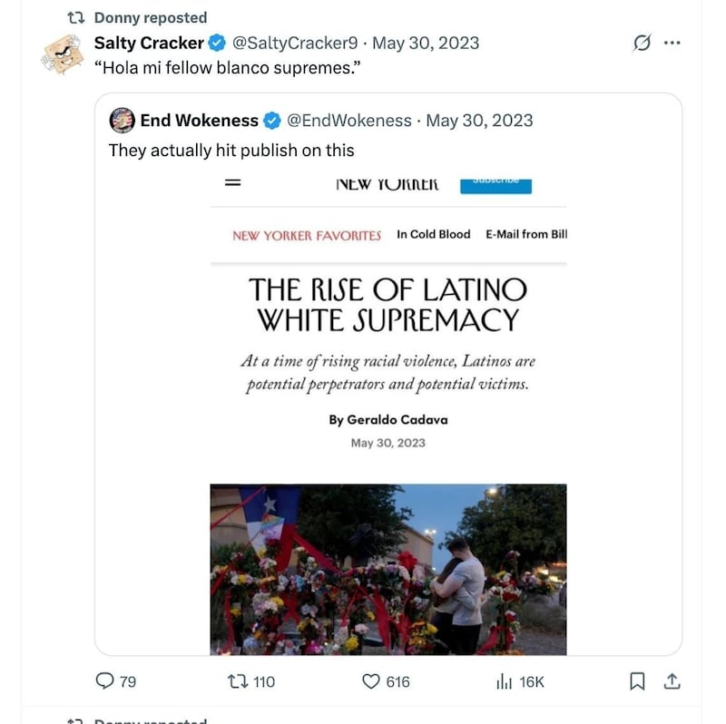 Timothy Donahue shared white supremacist content.