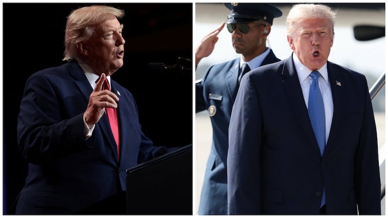 President Trump's hair looks fuller than it has in recent days.