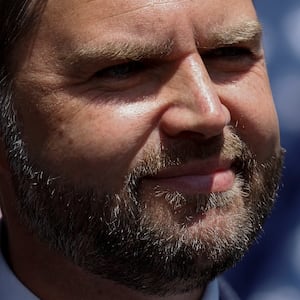 Republican U.S. vice presidential nominee Senator JD Vance reacts during an event at Kenosha City Courthouse in Kenosha, Wisconsin, U.S. August 20, 2024.  REUTERS/Marco Bello  REFILE - QUALITY REPEAT