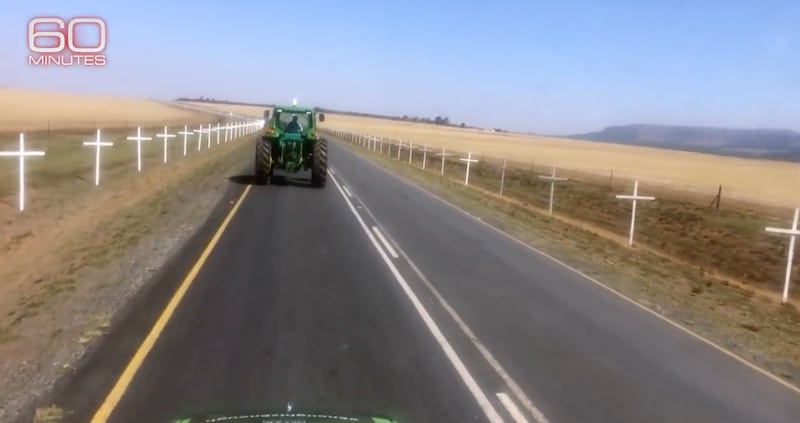 South African farmer Darrel Brown said the crosses were part of a temporary 'avenue of honor' for dead farmers.