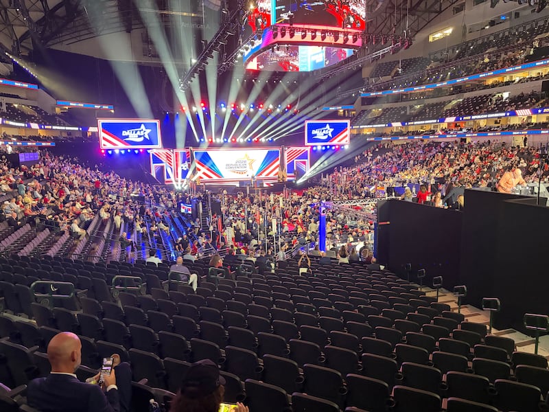 The American Airlines Center was filled with mostly empty seats as the Republican midterm convention got underway.