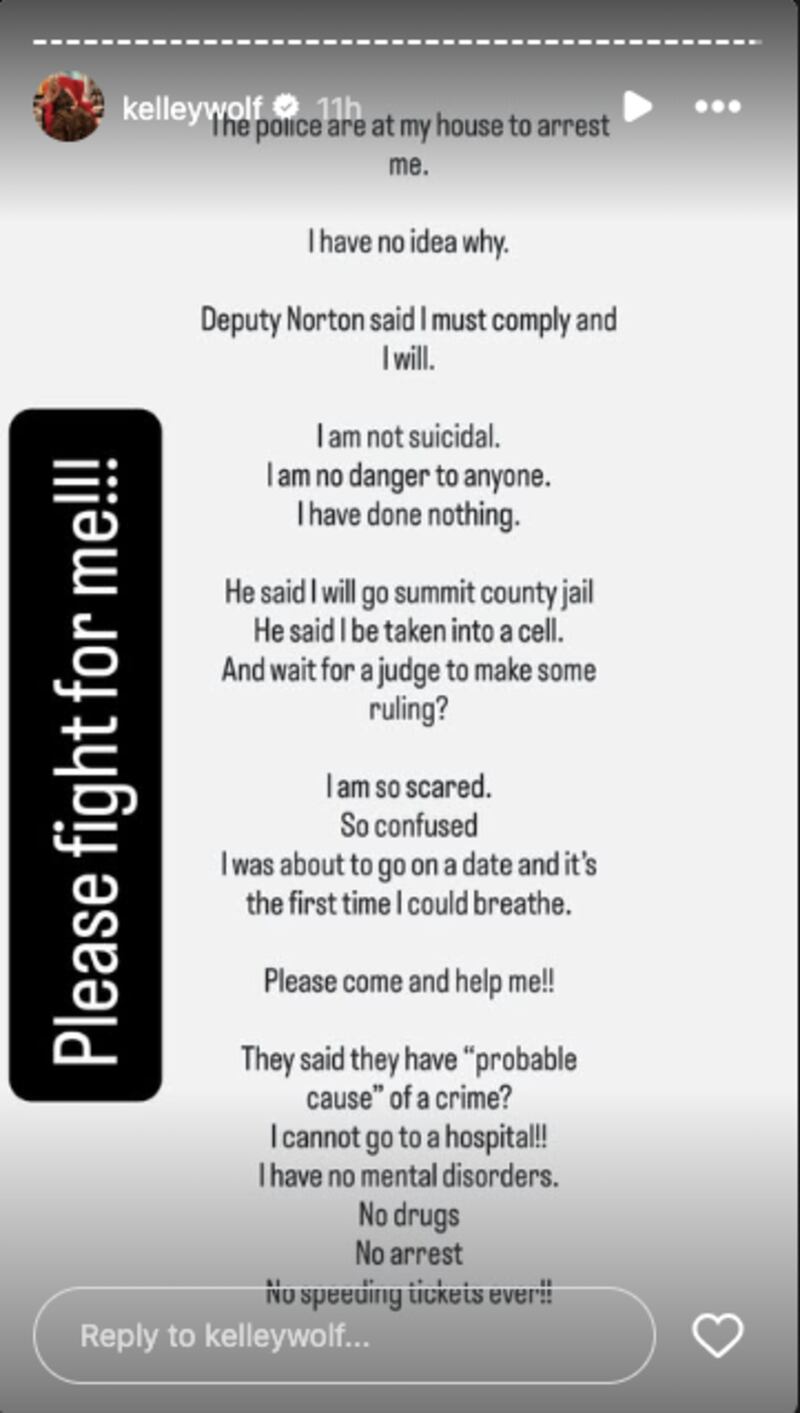 A post showing Wolf's messaging