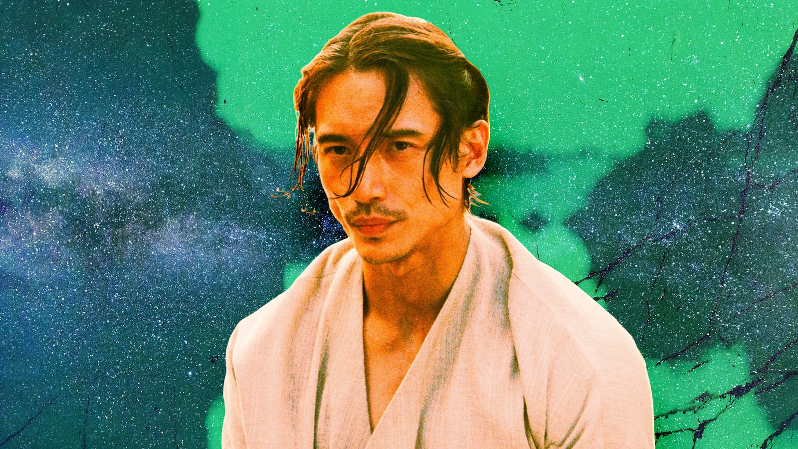 A photo illustration of Manny Jacinto in The Acolyte.