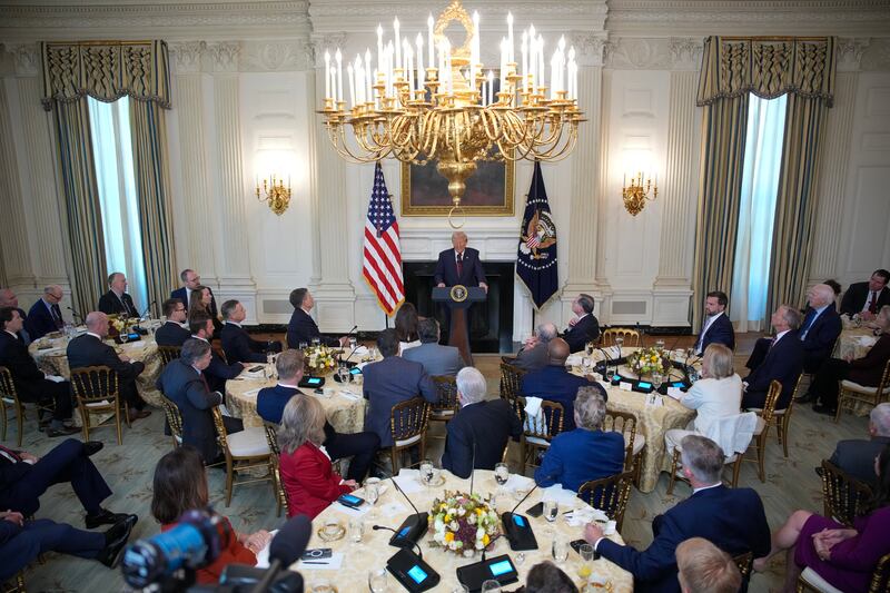 Trump made his demand to Senate Republicans at a breakfast in the State Dining Room of the White House.