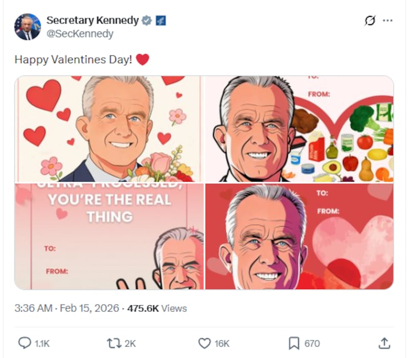 Valentine's Day memes shared by RFK Jr.