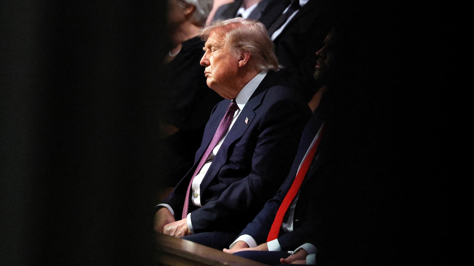 President Donald Trump attends the funeral service for late U.S. Senator Lindsey Graham (R-SC) at Washington National Cathedral in Washington, D.C., and July 28, 2026.