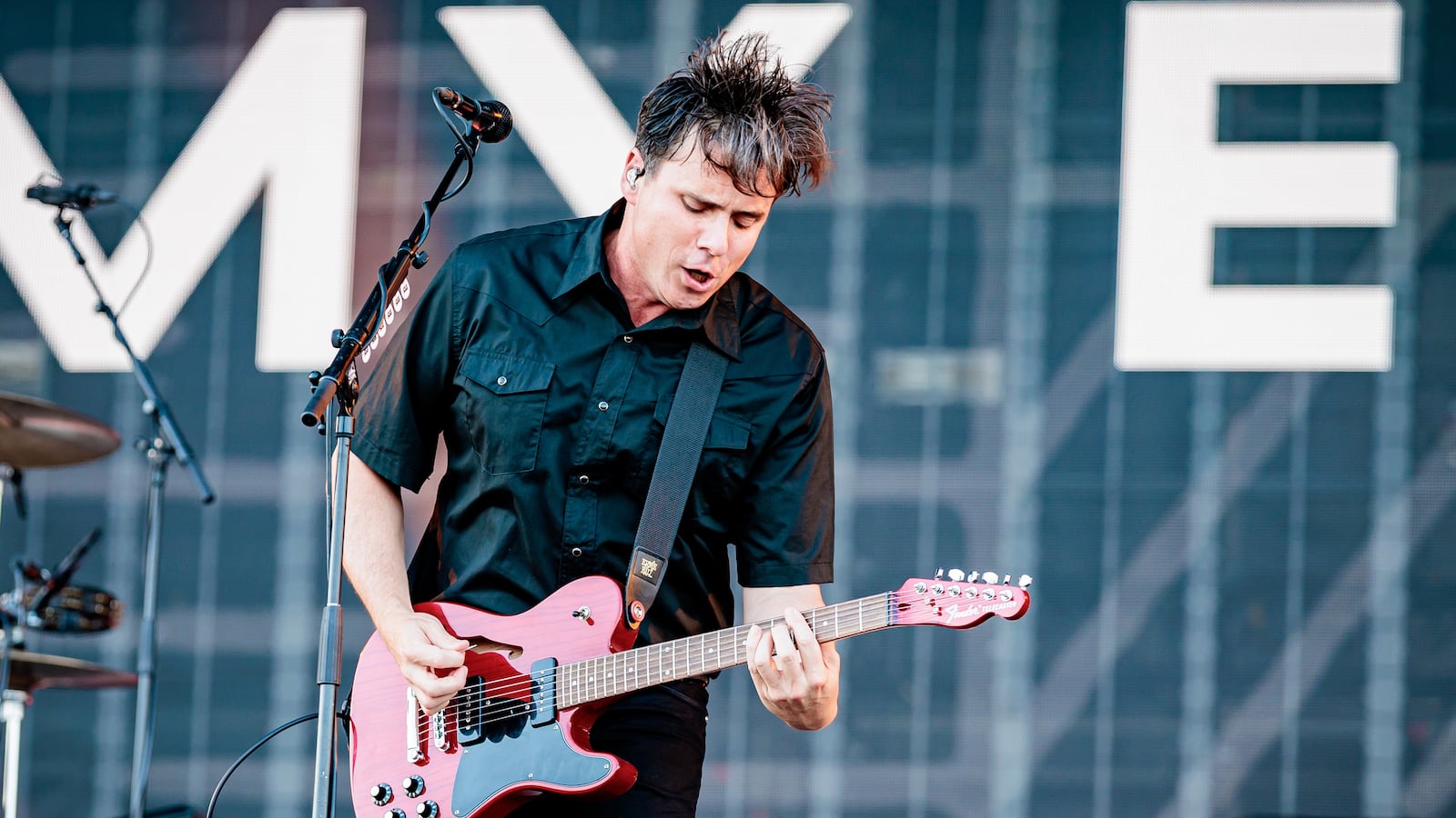 MILAN, ITALY - JUNE 24: Jim Adkins of Jimmy Eat World opens for Linkin Park at the I-Days Festival at Ippodromo Snai La Maura on June 24, 2025 in Milan, Italy. (Photo by Sergione Infuso/Corbis via Getty Images)