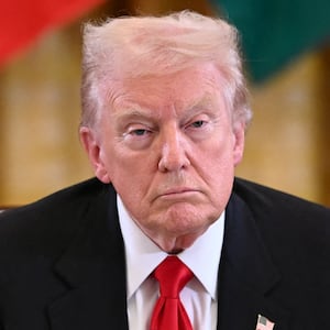 US President Donald Trump speaks during a dinner with Central Asian leaders in the East Room of the White House in Washington, DC, on November 6, 2025.