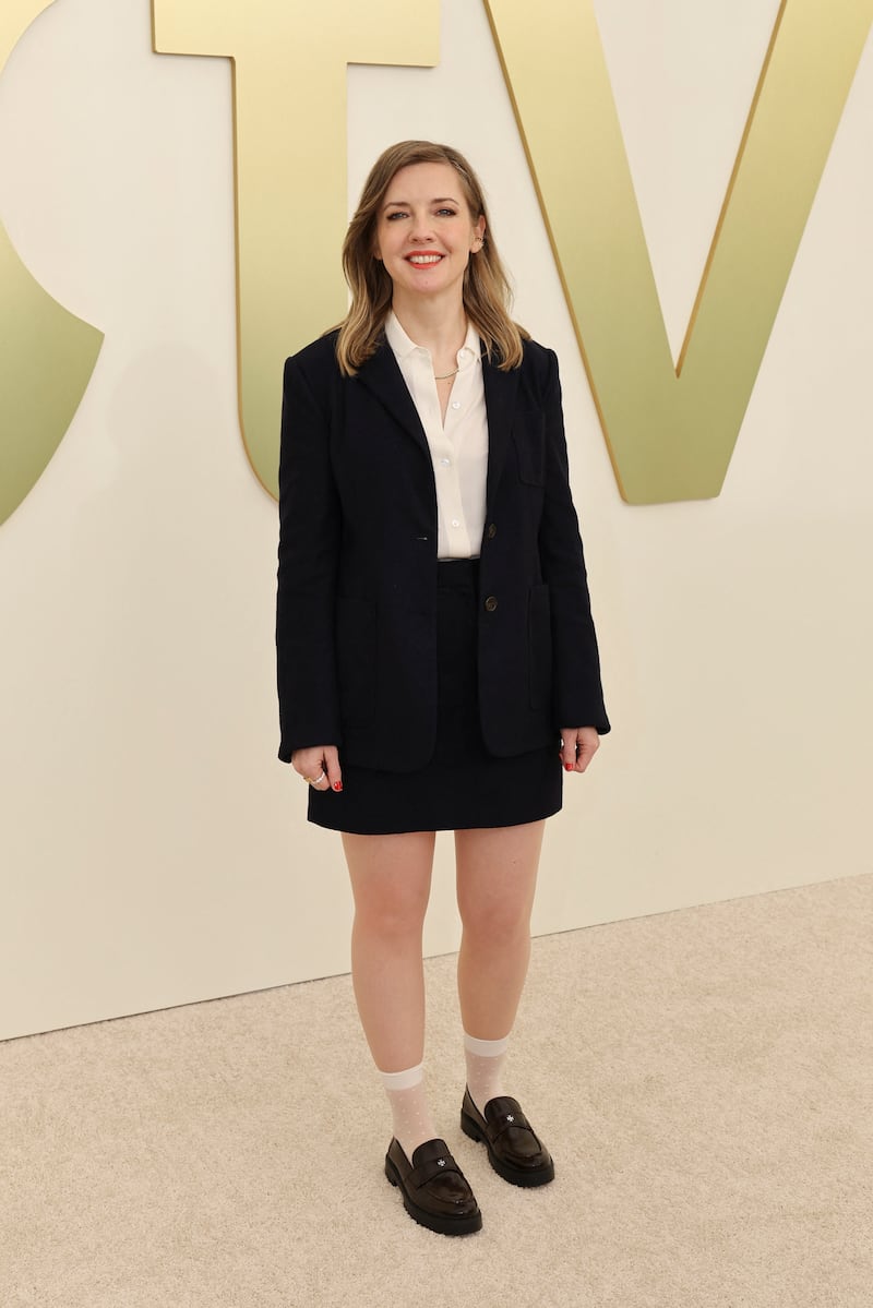 Katie Dippold attends the red carpet during the Apple TV Press Day at the Barker Hangar in Santa Monica, California, U.S., February 3, 2026. REUTERS/Daniel Cole