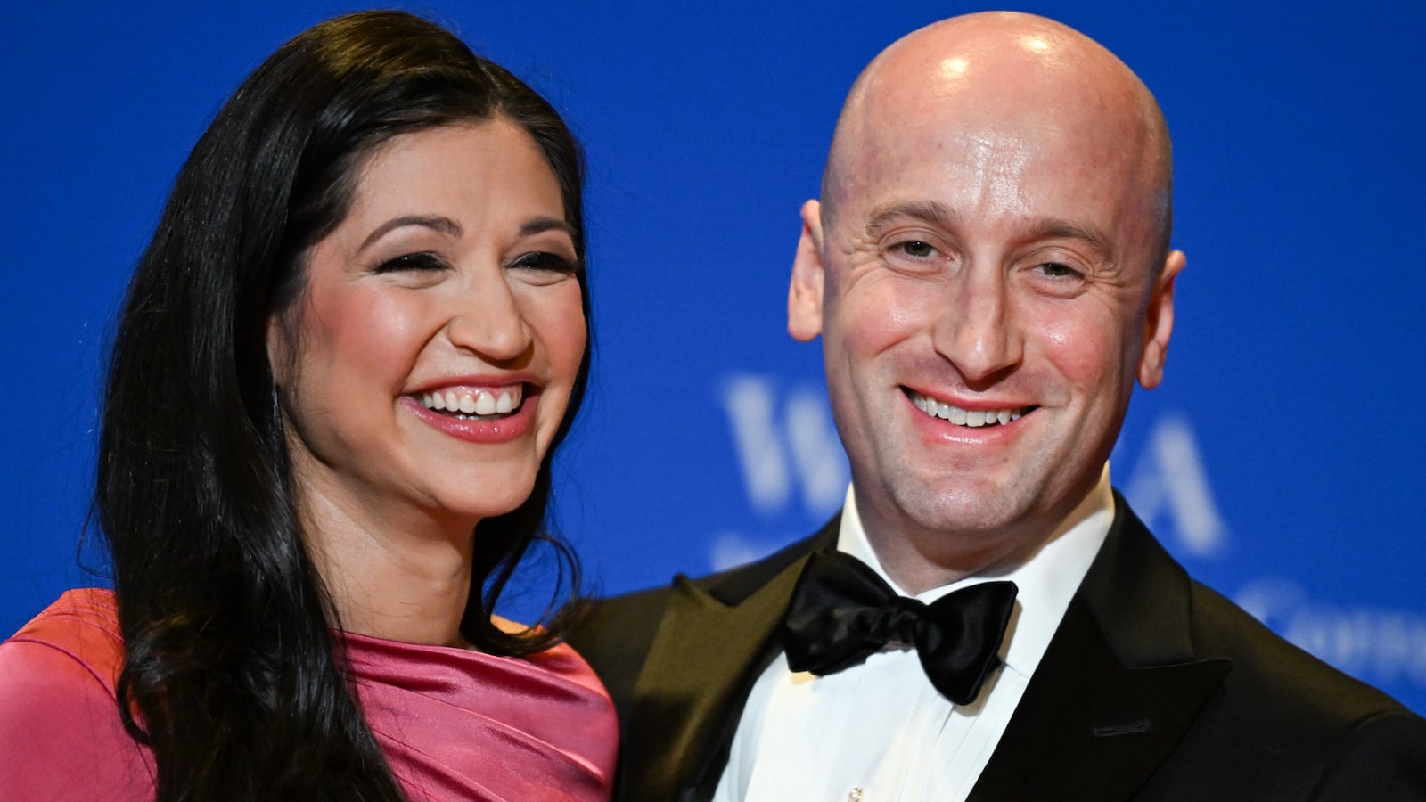 Katie Miller and her husband, Stephen Miller, at the 2026 White House Correspondents’ Association Dinner.