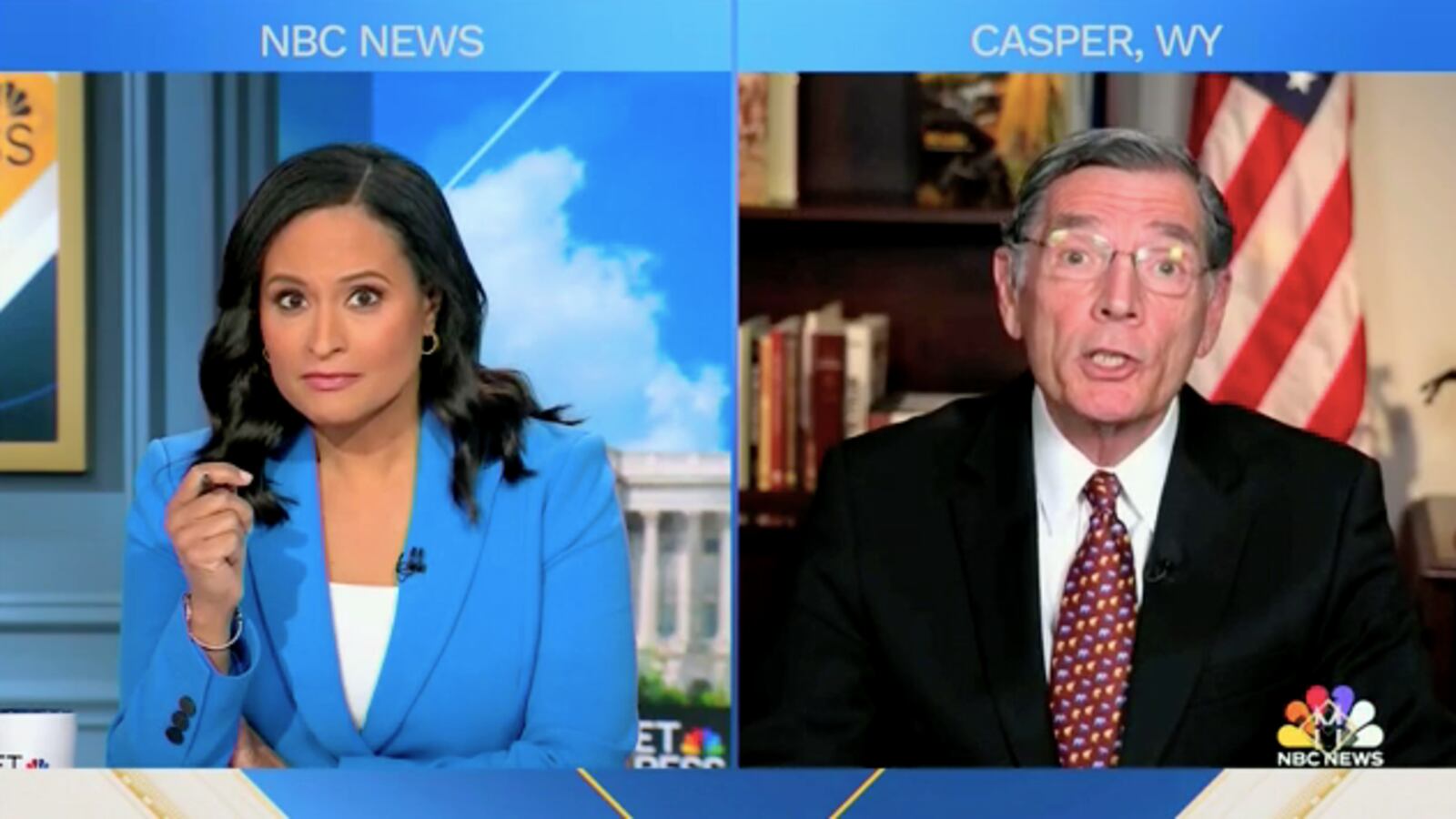Senator John Barrasso and Kristen Welker on NBC News' Meet the Press.