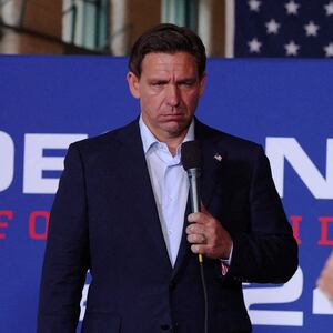 A picture of  Republican presidential candidate and Florida Governor Ron DeSantis, who recently doubled down on his comments labeling Donald Trump supporters “listless vessels.”