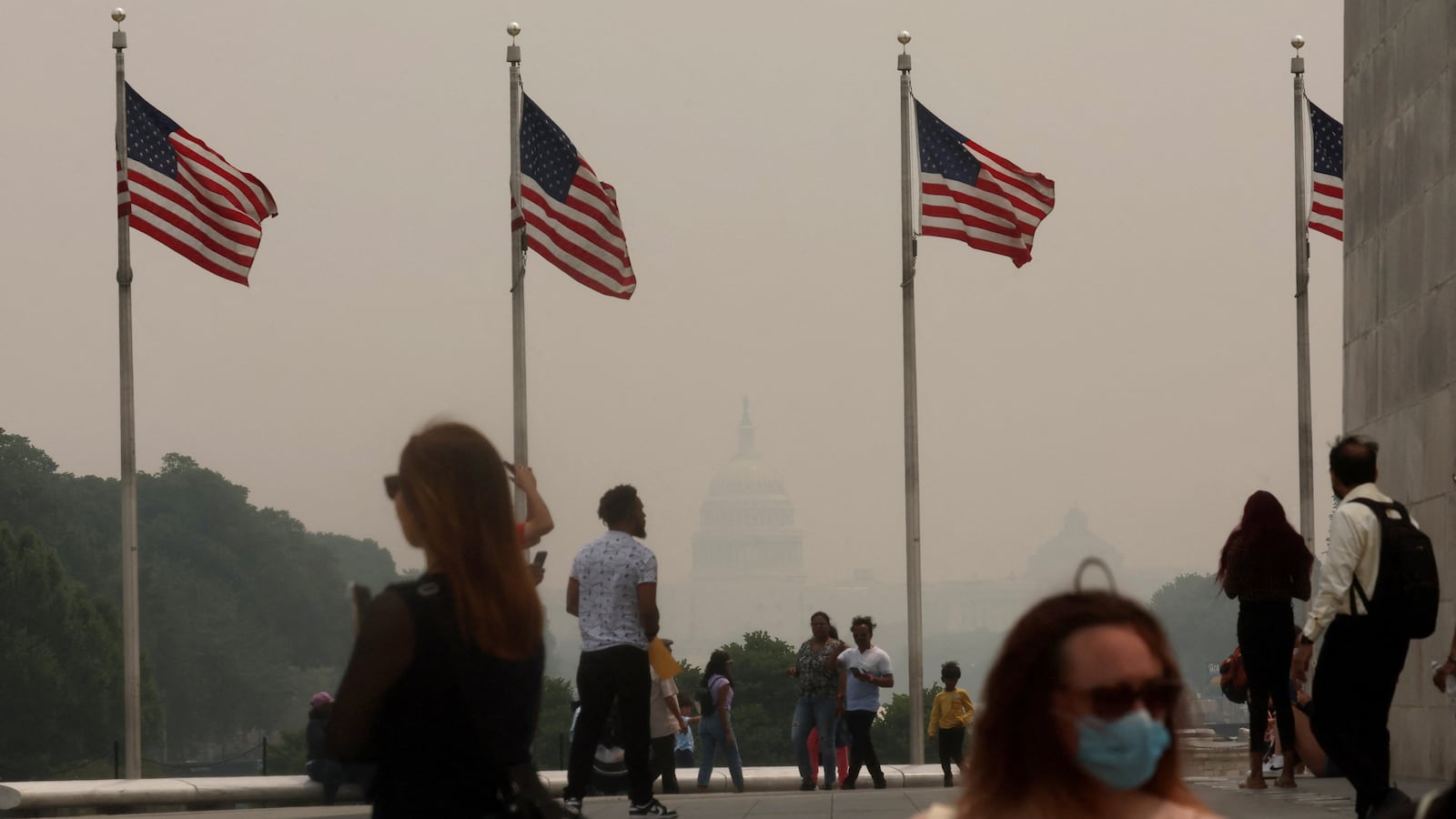 Wildfire smoke over Washington D.C.