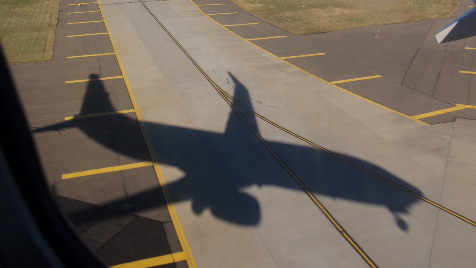 Horizontal aerial taken during day on descent to airport