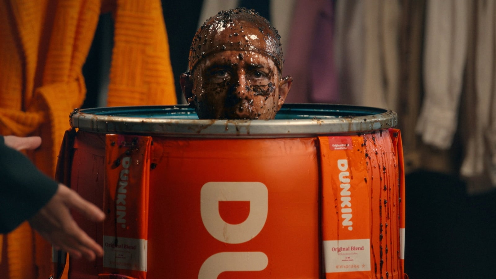 Jeremy Strong for Dunkin' Donuts’ Super Bowl LIX ad.