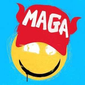 A MAGA emoji with DTS.