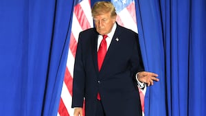 U.S. President Donald Trump arrives to speak at a campaign rally with Oklahoma Republican gubernatorial candidate Mike Mazzei at the Choctaw Event Center on October 01, 2026 in Durant, Oklahoma. President Trump is kicking off a 32-day campaign blitz ahead of the midterm elections. Mazzei is running against Democratic nominee Cyndi Munson.