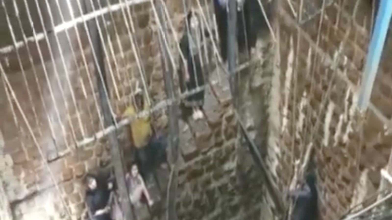 Footage of a rescue operation after the cover of a well collapsed in Indore, India.