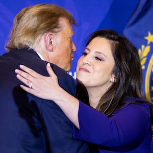 Congresswoman Elise Stefanik of New York endorses Former President Donald J. Trump, 45th President of the United States of America, delivers remarks at the Grappone Center in Concord, NH on January 19, 2024.
