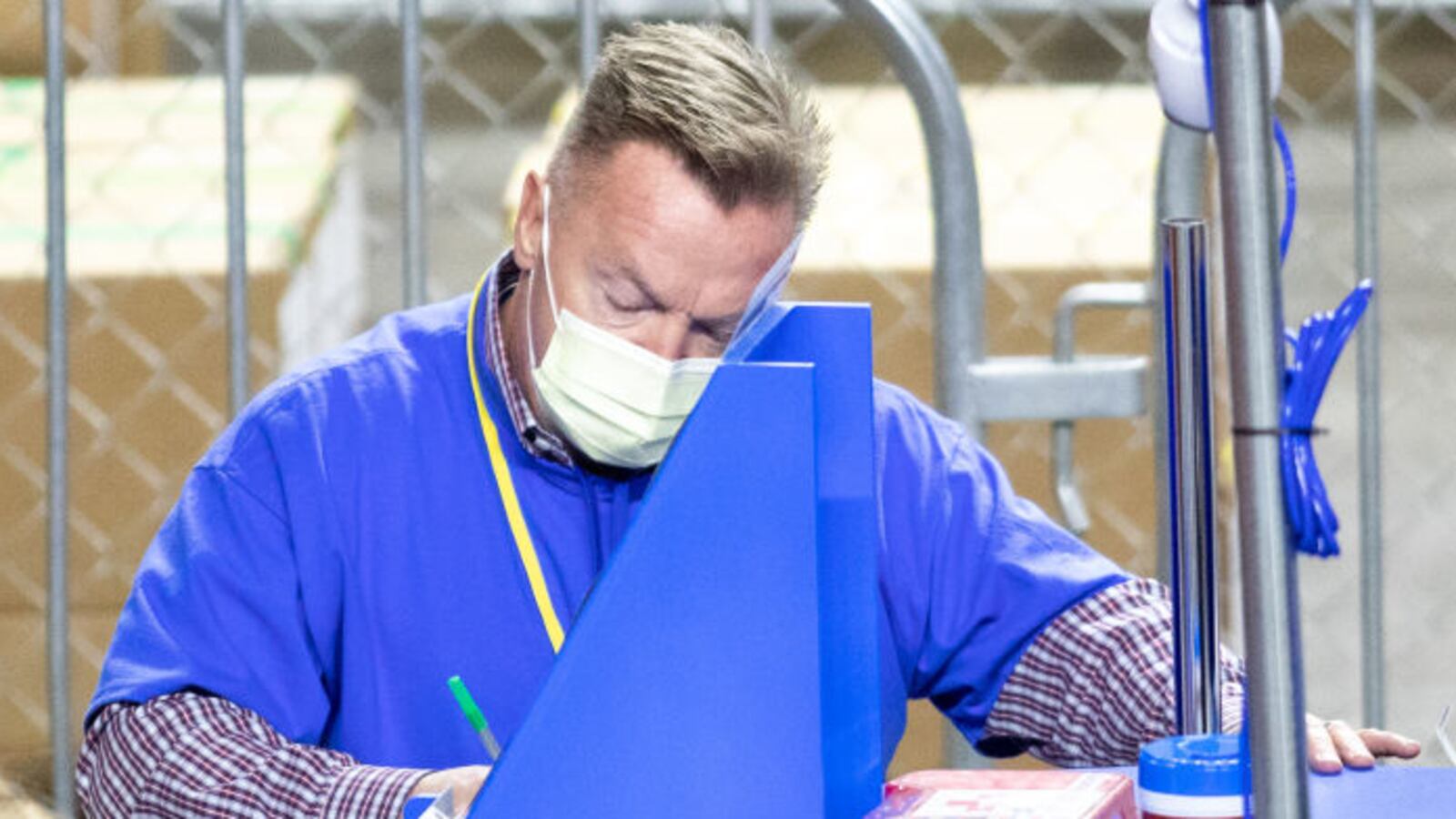 Arizona state Sen. Anthony Kern recounts ballots from the 2020 general election as a contractor working for Cyber Ninjas.