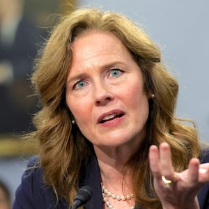 U.S. Supreme Court justice Amy Coney Barrett testifies before a House Appropriations Financial Services and General Government Subcommittee hearing on the Supreme Court's annual budget request to Congress on Capitol Hill in Washington, D.C., U.S., July 14, 2026.