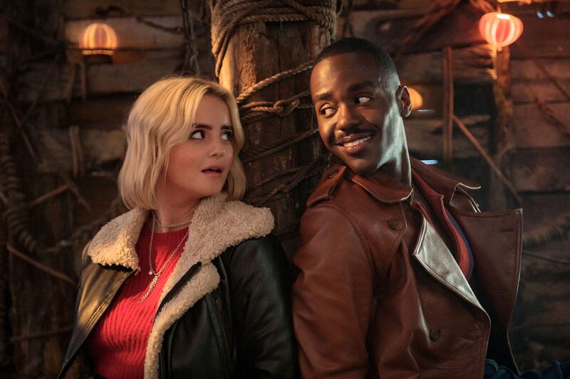 Ncuti Gatwa and Millie Gibson look at each other in a still from ‘Doctor Who’