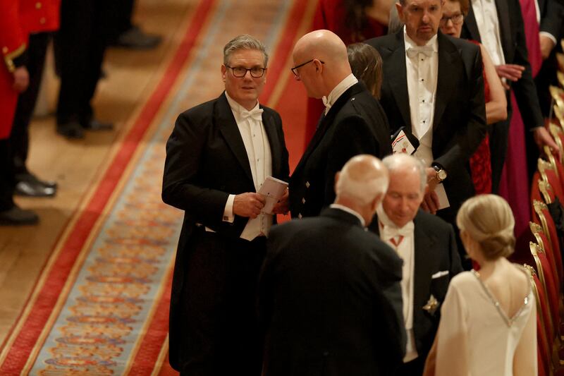 British Prime Minister Keir Starmer arrives to attend the State Banquet during U.S. President Donald Trump's state visit, at Windsor Castle, in Windsor, Britain, September 17, 2025. REUTERS/Phil Noble/Pool