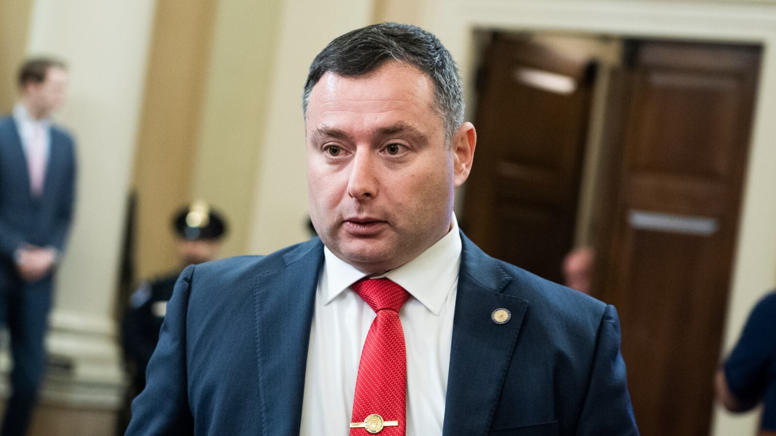 Yevgeny Vindman, the brother of Lt. Col. Alexander Vindman, director of European affairs at the National Security Council, arrives back to the House Intelligence Committee hearing on the impeachment inquiry of President Trump in Longworth Building on Tuesday, November 19, 2019.
