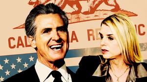 Gavin Newsom, Pam Bondi and the outcome of the Prop 50 vote.