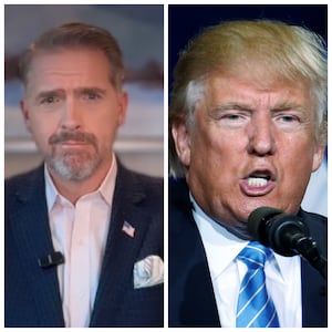 Scott Jennings and Donald Trump side by side