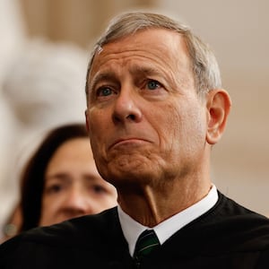 US Supreme Court Chief Justice John Roberts attends inauguration ceremonies in the Rotunda of the US Capitol on January 20, 2025 in Washington, DC.