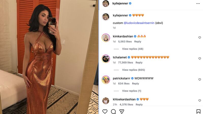 Kylie Jenner's Instagram post.