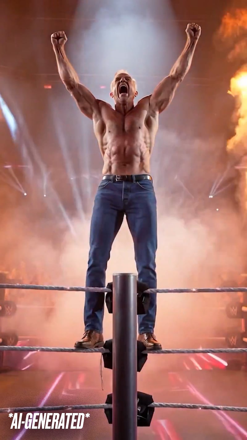 AI video of Robert F. Kennedy Jr. wrestling a Twinkie.