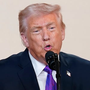 U.S. President Donald Trump speaks during an event on drug pricing in the South Court Auditorium on the White House campus on February 5, 2026 in Washington, DC.