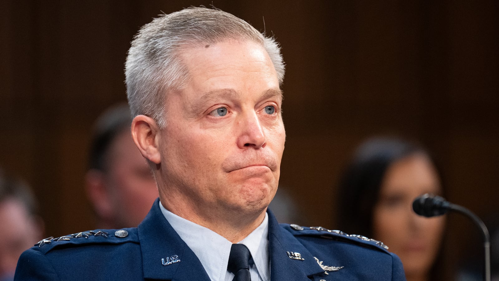 UNITED STATES - MARCH 25: National Security Agency director Gen. Timothy Haugh testifies during the Senate Select Intelligence Committee hearing on "Worldwide Threats" in the Hart Senate Office Building on Tuesday, March 25, 2025. (Bill Clark/CQ-Roll Call, Inc via Getty Images)