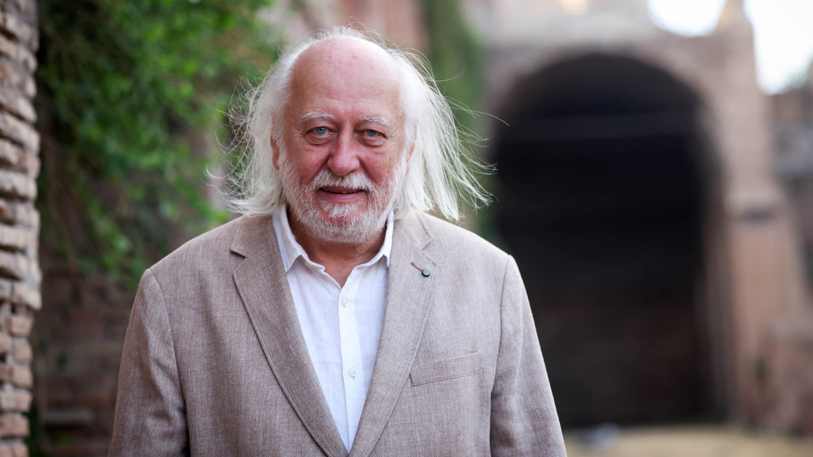 Hungarian novelist and screenwriter László Krasznahorkai attends the "Letterature" International Festival at Stadio Palatino on July 08, 2025 in Rome, Italy.
