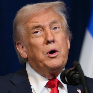 US President Donald Trump speaks during a joint press conference with Israeli Prime Minister Benjamin Netanyahu (off frame) at Trump's Mar-a-Lago residence in Palm Beach, Florida, on December 29, 2025.