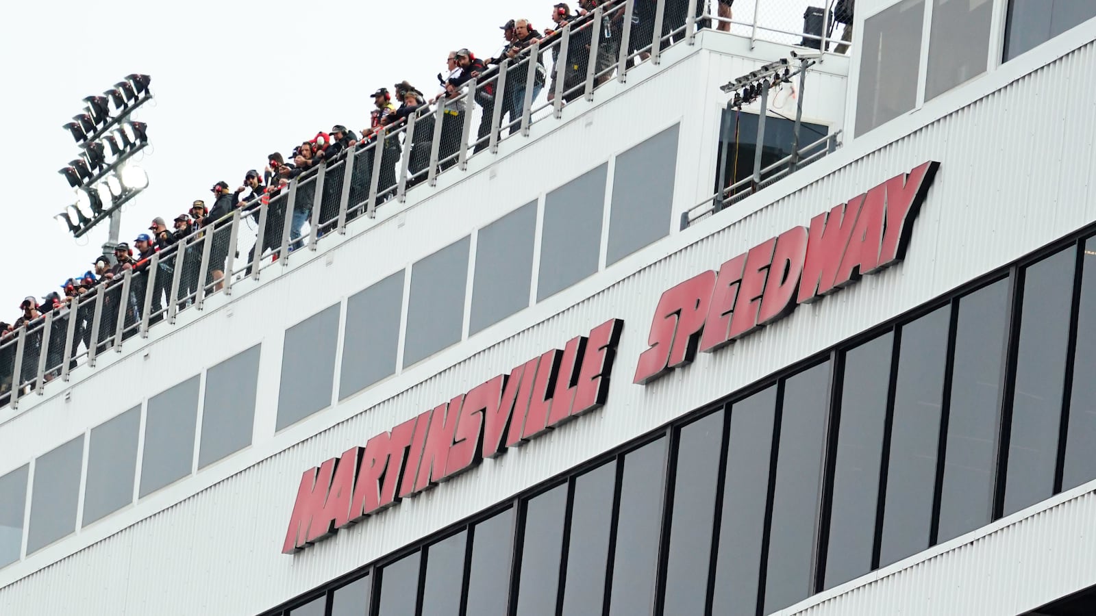 NASCAR Cup Series fans watch the race during the NOCO 400 at Martinsville Speedway.