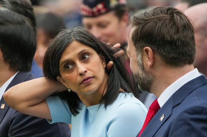 Second lady Usha Vance, and U.S. Vice President JD Vance.